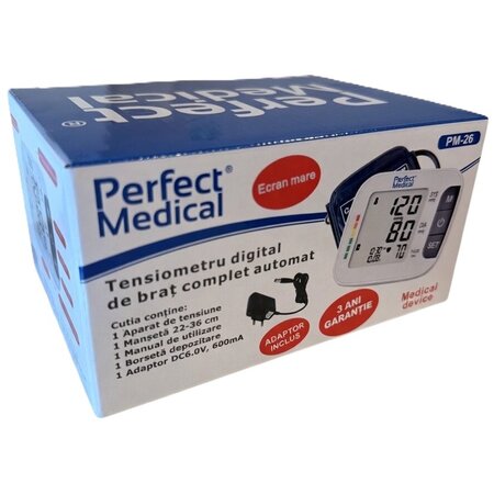 Tensiometru de brat cu adaptor priza PM-26, Perfect Medical 724155
