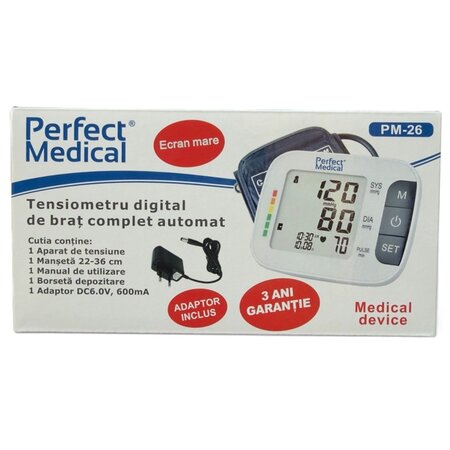 Tensiometru de brat cu adaptor priza PM-26, Perfect Medical 724157