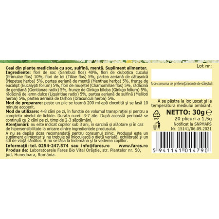 Viroherb R59, 20 plicuri, Fares 623990
