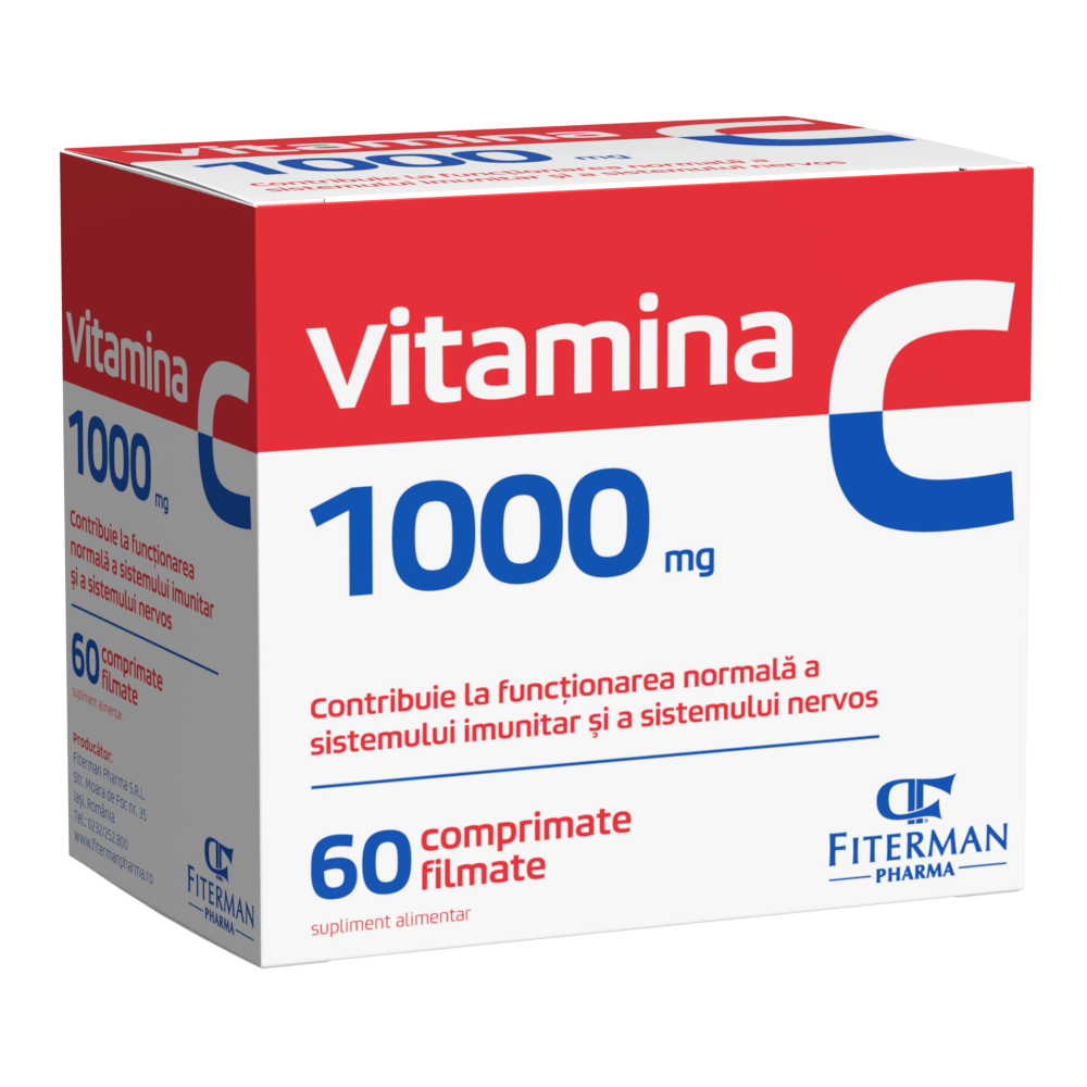 Vitamina C 1000 mg, 60 comprimate filmate, Fiterman