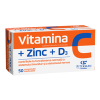 Vitamina C+Zn+D3, 50 comprimate masticabile, Fiterman