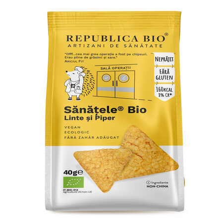 Sanatele BIO cu naut, linte si piper, fara gluten, 40 g, Republica Bio