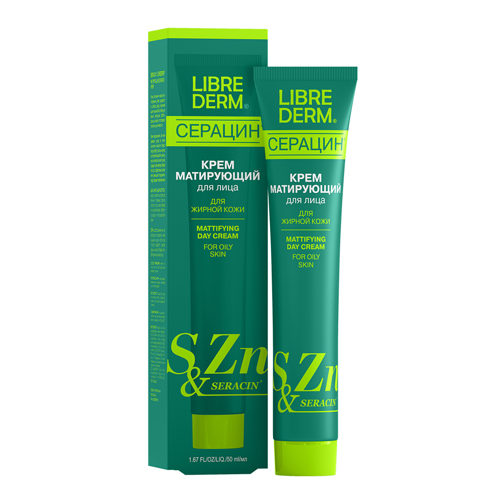 Crema de zi pentru matifiere Seracin, 50 ml, Librederm