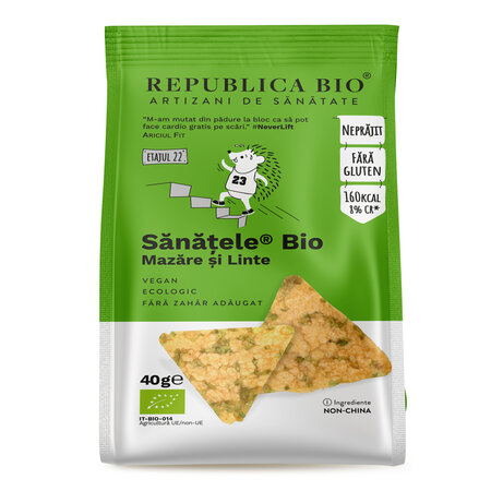 Sanatele bio din mazare, naut si linte, 40 g, Republica Bio