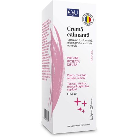Crema calmanta pentru tenuri cu roseata difuza SPF 10 Q4U, 40 ml, Tis