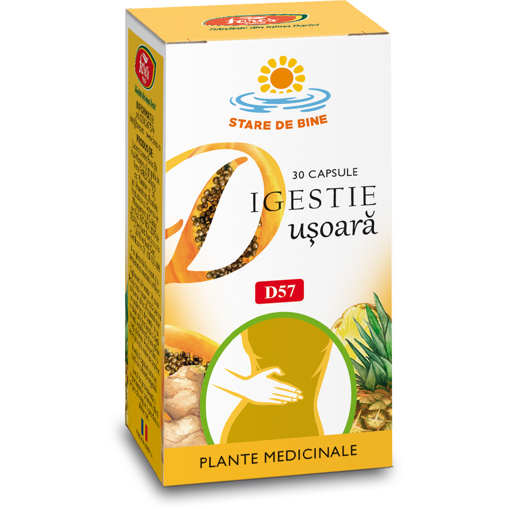 Digestie Usoara, D57, 30 capsule, Fares