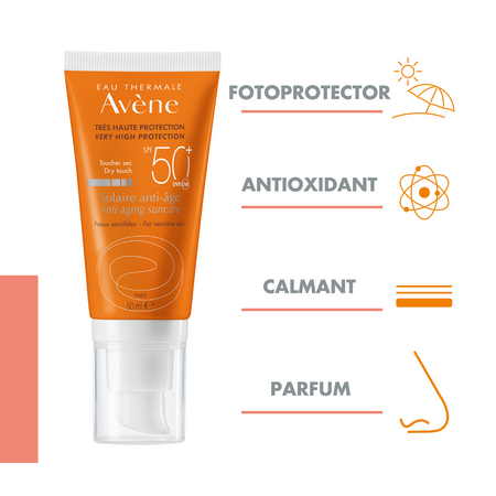 Crema anti-imbatranire pentru protectie solara cu SPF50+, 50 ml, Avene 557201