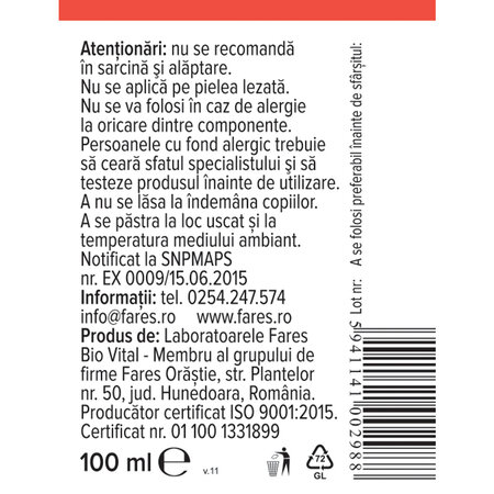 Hapciu sudorific lotiune, R6, 100 ml, Fares 620830