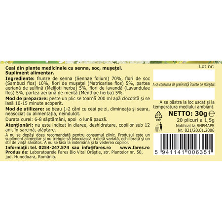 Ceai Sveltaflor M111, 20 plicuri, Fares 623812