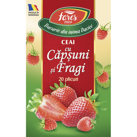 Ceai de capsuni si fragi Aromfruct, 20 plicuri, Fares 604201