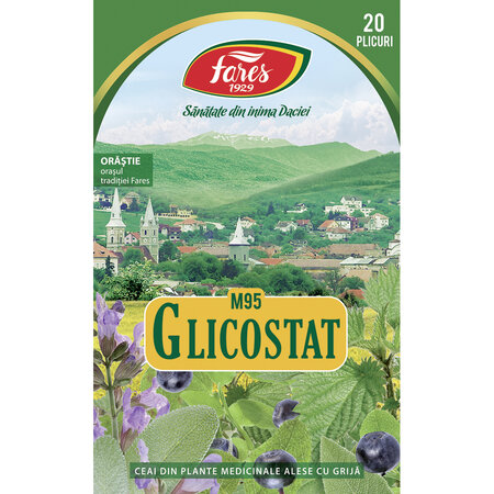 Ceai Glicostat, M95, 20 plicuri, Fares 623548