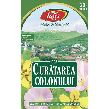 Ceai curatarea colonului D83, 20 plicuri, Fares 623802