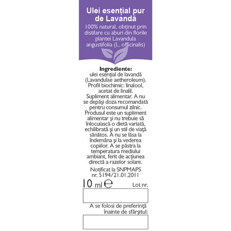 Ulei esential de lavanda A10, 10 ml, Fares 620798