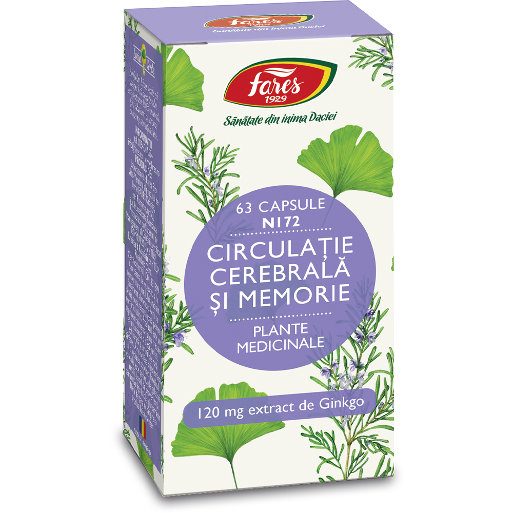 Circulatie cerebrala si memorie 1, N132, 63 capsule, Fares