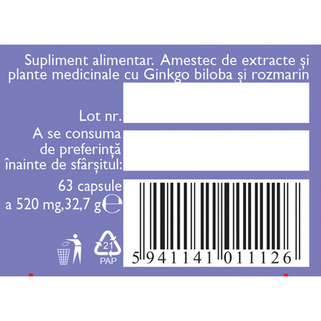 Circulatie cerebrala si memorie 1, N132, 63 capsule, Fares 614233