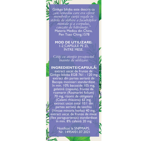 Circulatie cerebrala si memorie 1, N132, 63 capsule, Fares 614231