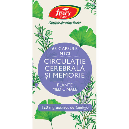 Circulatie cerebrala si memorie 1, N132, 63 capsule, Fares 614230