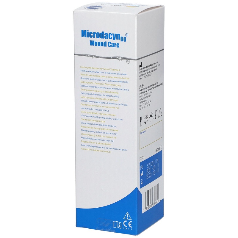 Solutie antimicrobiana de irigare si dezinfectare a plagilor Microdacyn, 500 ml, Pharma Care