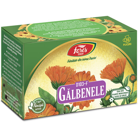 Ceai de galbenele D103, 20 plicuri, Fares