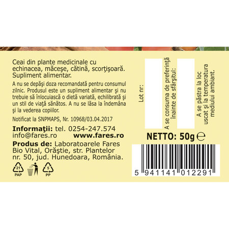 Ceai Imunitate F146, 50 g, Fares 623895