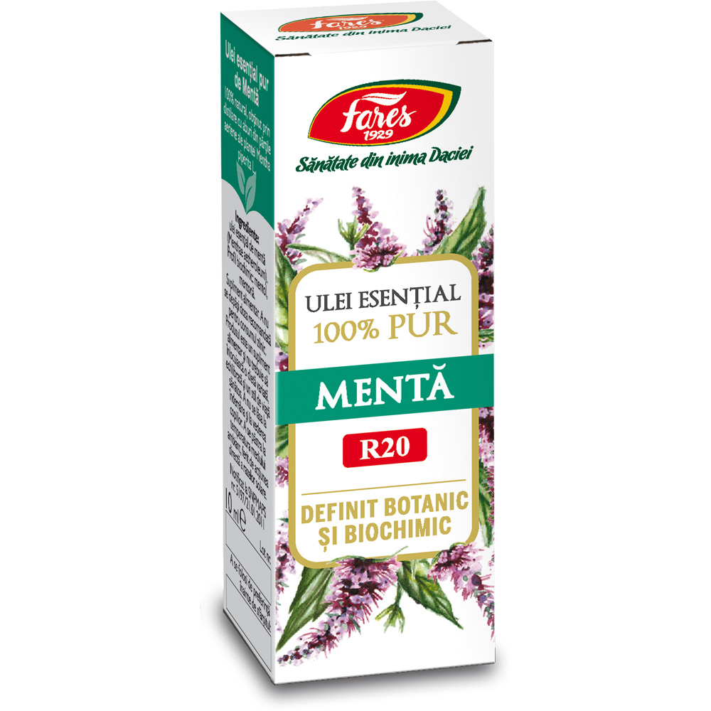 Ulei esential de menta R20, 10 ml, Fares