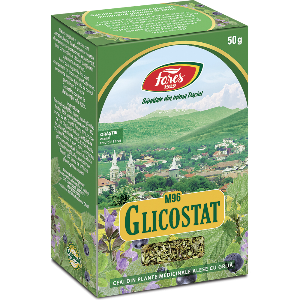 Ceai Glicostat M96, 50 g, Fares