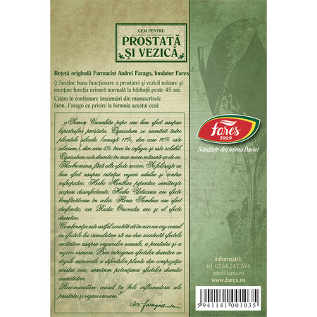 Ceai Prostata si Vezica, G75, 50 g, Fares 624010