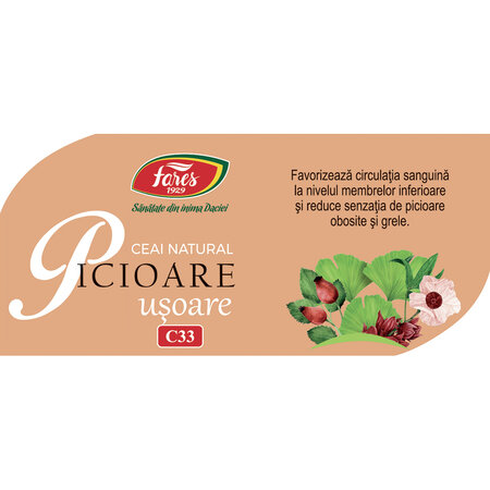 Ceai Picioare Usoare C33, 20 plicuri, Fares 623474