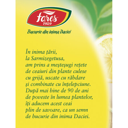 Ceai Verde cu Lamaie si Vanilie, 20 plicuri, Fares 623452