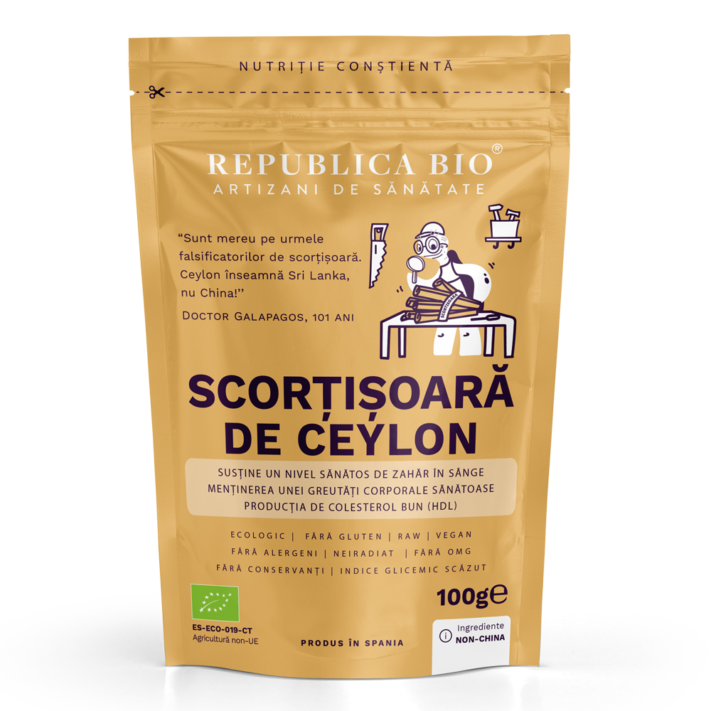 Scortisoara de Ceylon pulbere ecologica, 100 g, Republica Bio