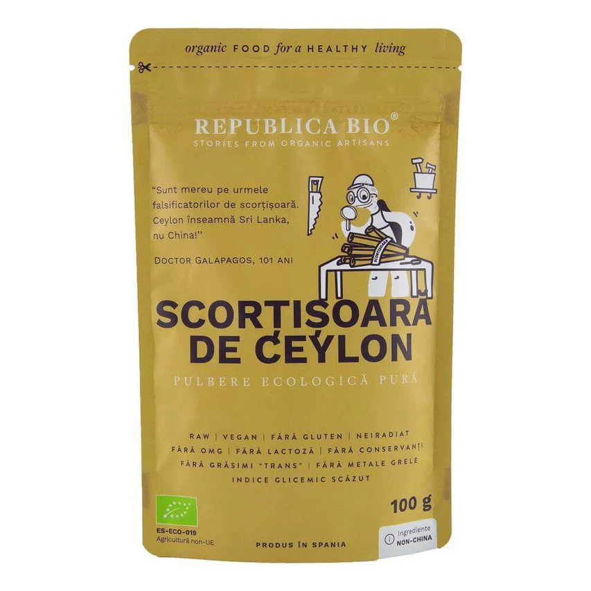 Scortisoara de Ceylon pulbere ecologica, 100 g, Republica Bio