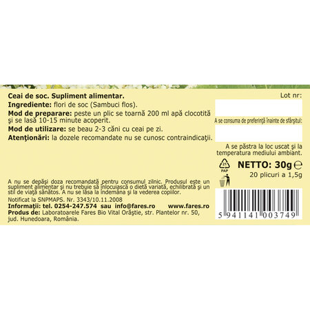 Ceai de Soc R 39, 20 plicuri, Fares 618337