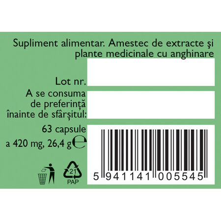 Vezica Biliara Lenta,  D70, 63 capsule, Fares 614115