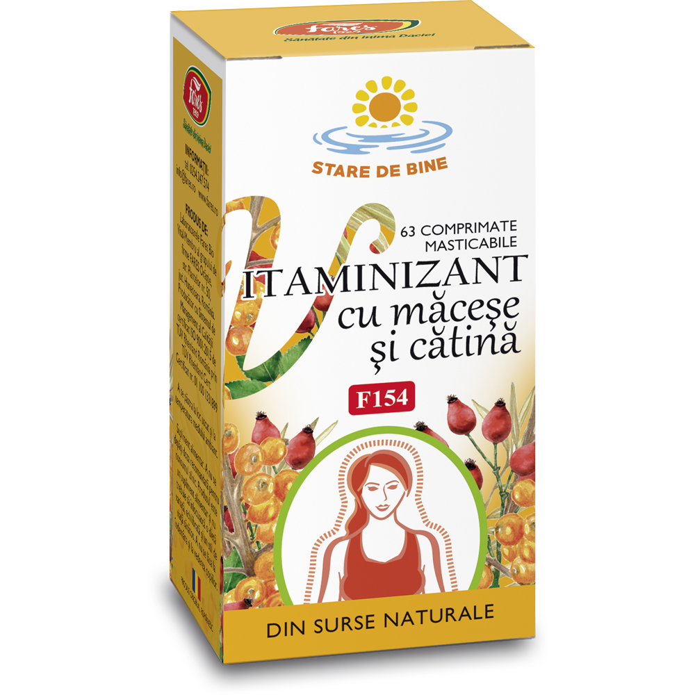 Vitaminizant cu macese si catina, F154, 63 capsule, Fares