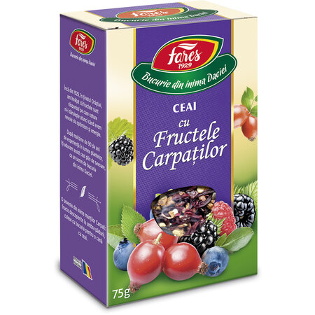 Ceai Fructele Carpatilor Aromafruct, 75 g, Fares