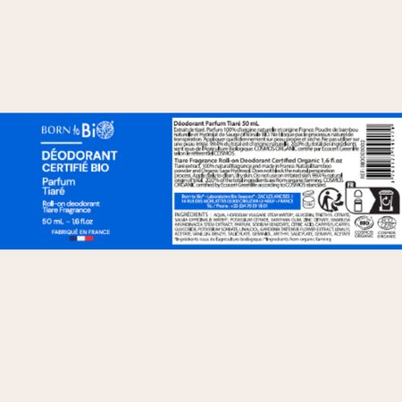 Deodorant Bio Roll On Monoi Tiare, 50 ml, Born to Bio 724727