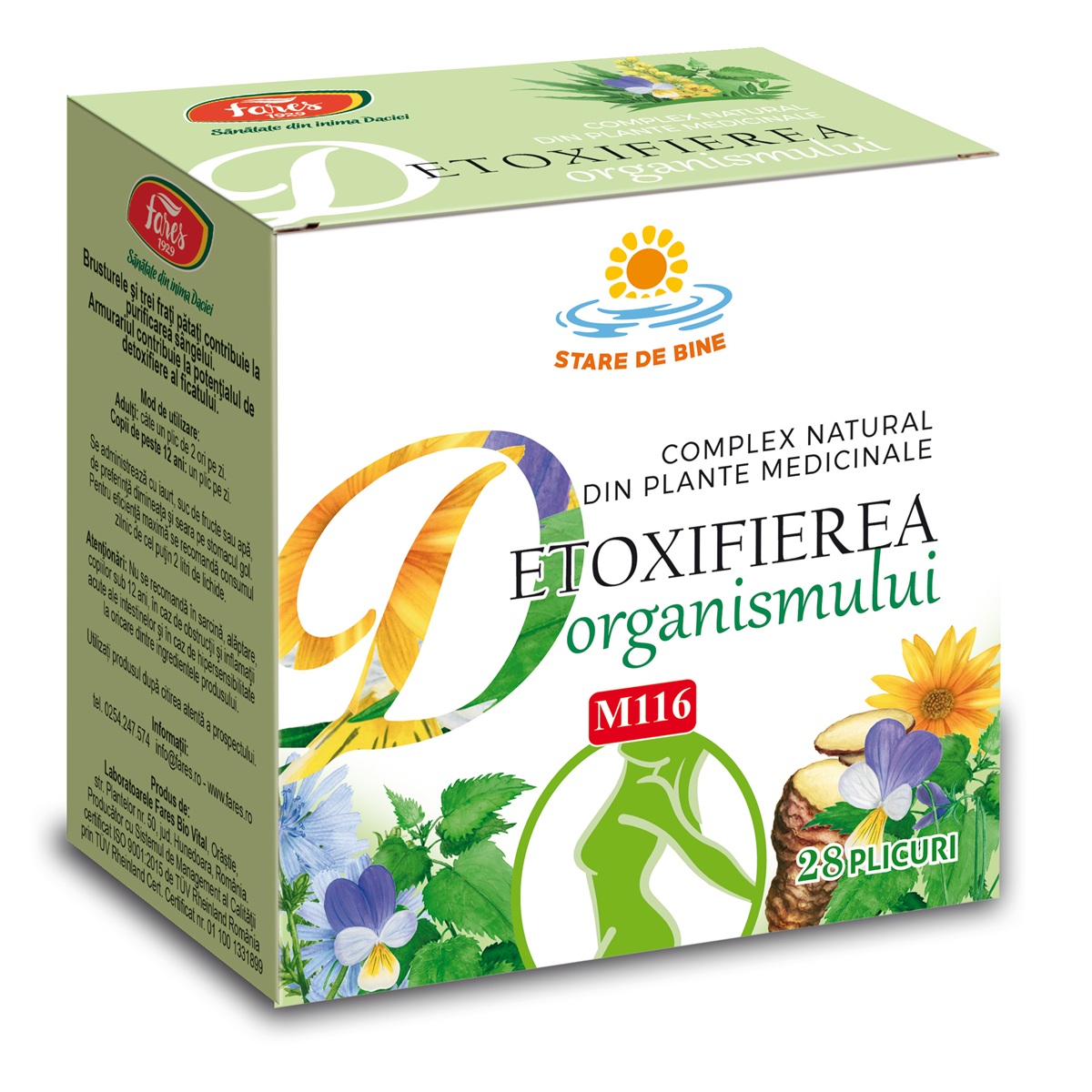 Detoxifierea organismului, M116, 28 plicuri, Fares