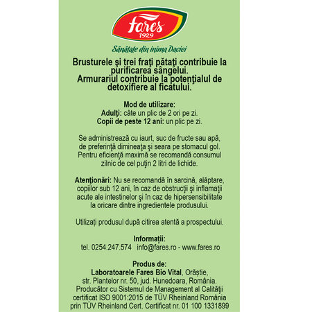 Detoxifierea organismului, M116, 28 plicuri, Fares 621105