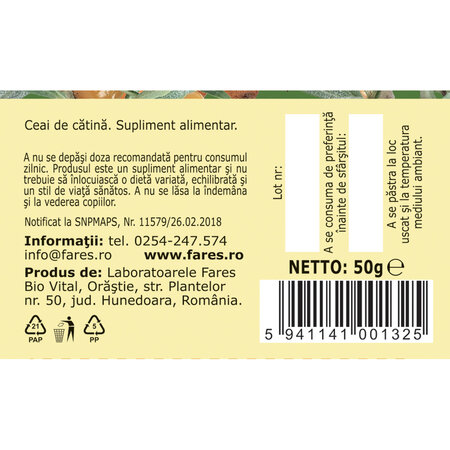 Ceai Catina fructe, 50 g, Fares 617967