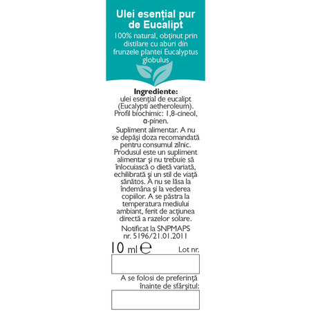 Ulei esential de eucalipt R19, 10 ml, Fares 620793