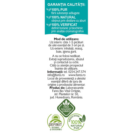 Ulei esential de eucalipt R19, 10 ml, Fares 620792