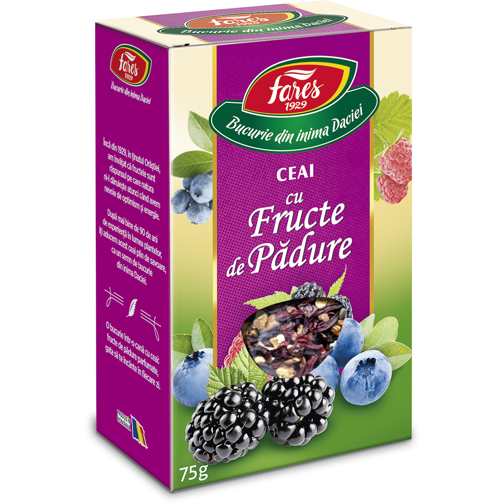 Ceai aromat cu fructe de padure, 75 g, Fares