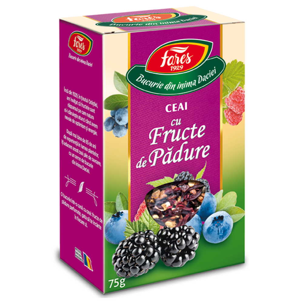 Ceai aromat cu fructe de padure, 75 g, Fares