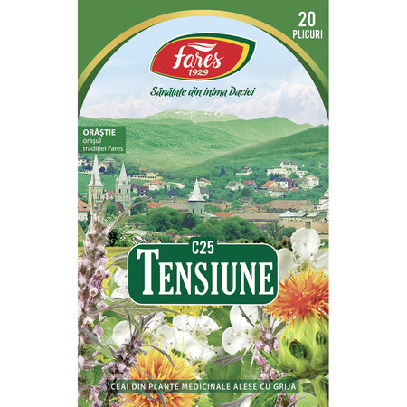 Ceai pentru tensiune, C25, 20 plicuri, Fares 623576
