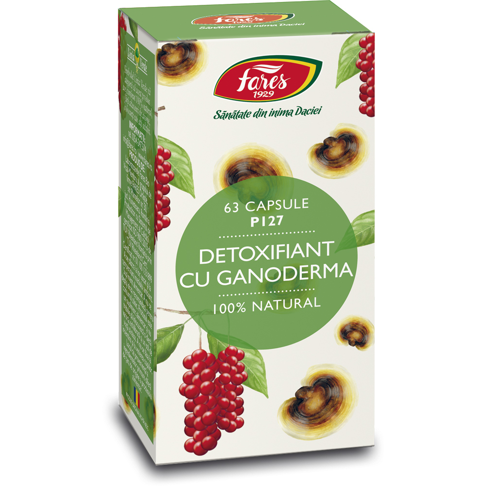 Detoxifiant cu Ganoderma, P127, 60 capsule, Fares