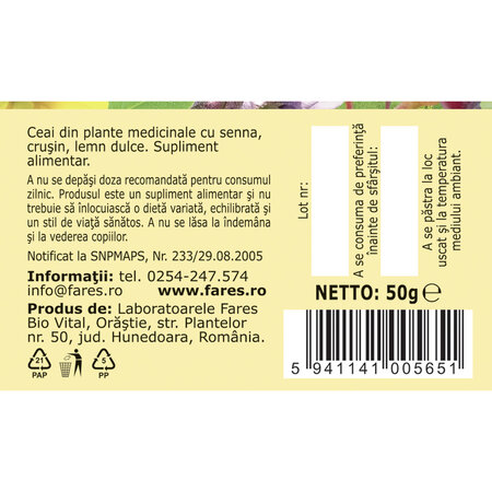 Ceai Laxativ, D76, 50 g, Fares 623774