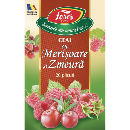 Ceai cu merisoare si zmeura, 20 plicuri, Fares 604261