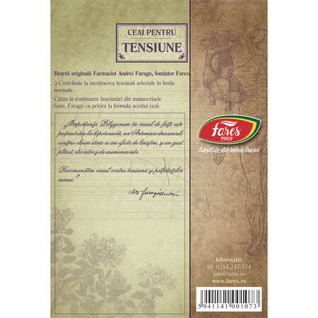 Ceai pentru tensiune, C26,  50 g, Fares 624026