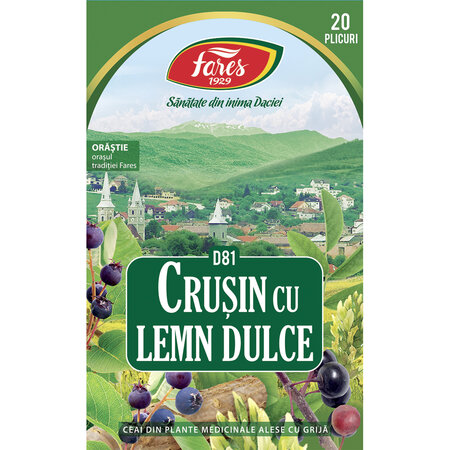 Ceai Crusin cu lemn dulce, D81,20 plicuri, Fares 623777
