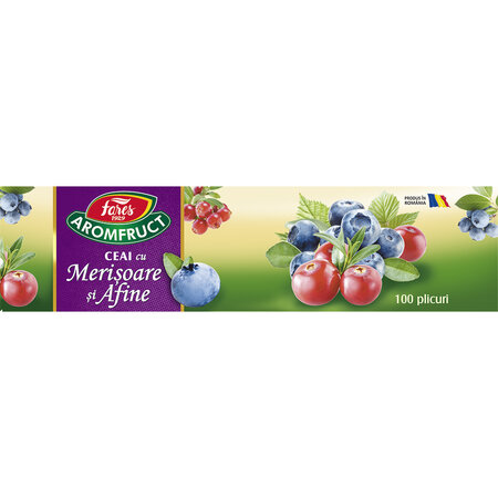 Ceai cu merisoare si afine Aromafruct, 100 plicuri, Fares 624058